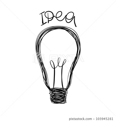Hand drawn light bulb sketch. Electric light, energy concept. Doodle lighting concept and ideas. 103945281