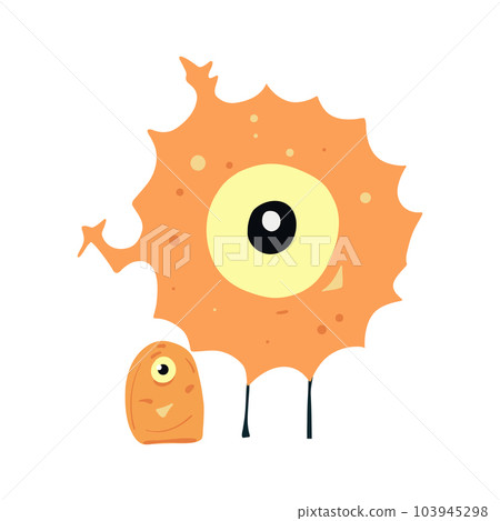Funny and cute colourful monster. Comic halloween joyful monster characters. 103945298