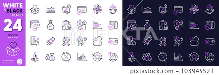 Discount medal, Diagram graph and Money bag line icons for website, printing. Collection of Loyalty points, Money currency, Statistics timer icons. Payment methods, Donation. Vector Discount medal, Diagram graph and Money bag line icons for website, printing. Collection of Loyalty points, Money currency, Statistics timer icons. Payment methods, Donation. Vector 103945521