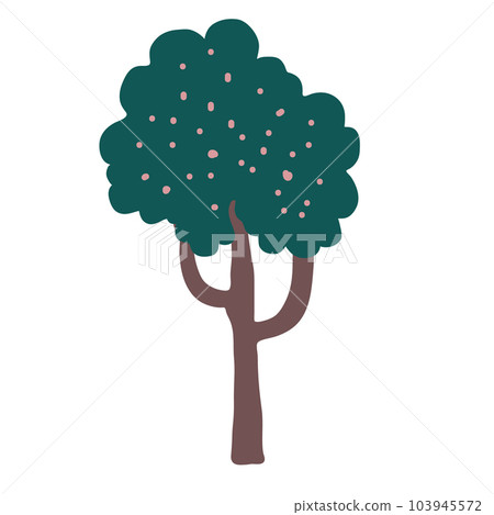 Apple tree icon in doodle cartoon style isolated on white. Forest hand drawn design element vector, naive drawing. Apple tree icon in doodle cartoon style isolated on white. Forest hand drawn design element vector, naive drawing. 103945572