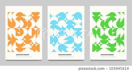 Geometric Abstract Retro Bauhaus Background Set 103945814