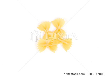 Uncooked farfalle pasta Uncooked farfalle pasta 103947003