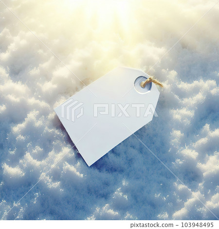 blank label-winter - on top view ice snow background  103948495