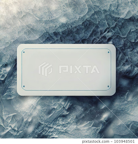 blank label-winter - on top view ice snow background blank label-winter - on top view ice snow background 103948501
