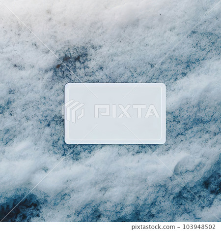 blank label-winter - on top view ice snow background  103948502