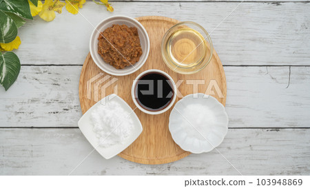 Basic Seasoning Sashisuseso Image | Sugar, Salt, Vinegar, Soy Sauce, Miso Basic Seasoning Sashisuseso Image | Sugar, Salt, Vinegar, Soy Sauce, Miso 103948869