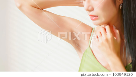 asian female armpit skin darkness 103949120