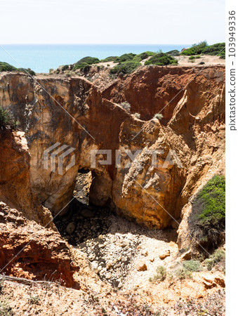 Beautiful view rocks and cliffs along the Coast of Partiman, Algarve, Portugal 103949336