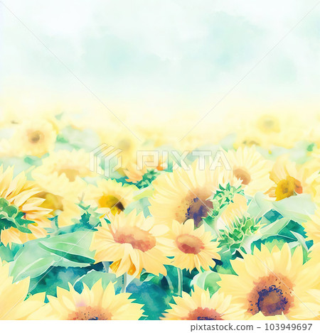 sunflowers in watercolor style blank,bright and vibrant  103949697
