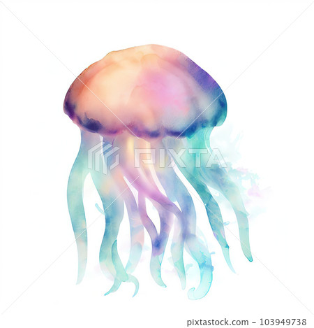 jellyfish watercolor style jellyfish watercolor style 103949738