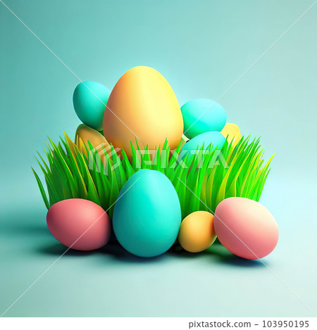 Easter theme filled with eggs  103950195