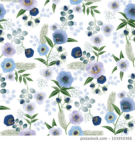 Vector illustration of seamless floral pattern in spring season. Vector illustration of seamless floral pattern in spring season. 103950368