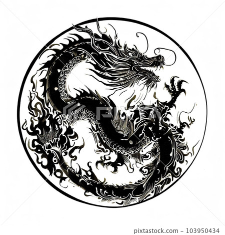asian dragon on white background asian dragon on white background 103950434
