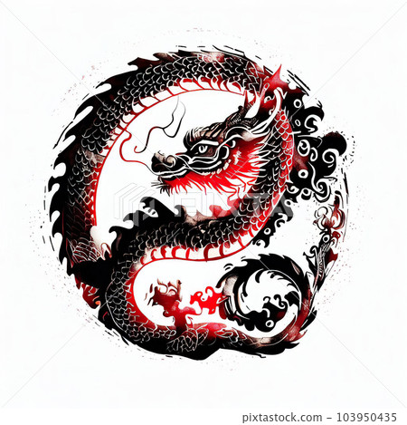 asian dragon on white background asian dragon on white background 103950435