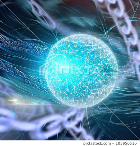 abstract futuristic digital big data landscape particles  103950510