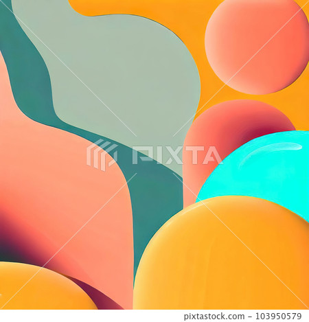 Art with large, bubble-like text and bright, warm color palettes are sure to pop 103950579
