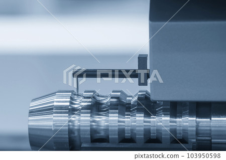 The close up scene surface roughness tester with the metal shaft parts. 103950598