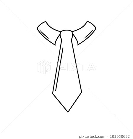 Business Tie Icon. Black Stencil Design. Vector Illustration. 103950632