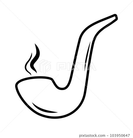 vector of the icon of the men's leisure line with a smoking pipe. men's signboard for relaxing with a smoking pipe. isolated contour symbol black illustration stencil vector of the icon of the men's leisure line with a smoking pipe. men's signboard for relaxing with a smoking pipe. isolated contour symbol black illustration stencil 103950647