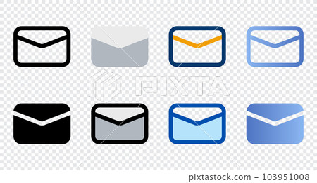Email icons in different style. Email icons. Different style icons set. Vector illustration Email icons in different style. Email icons. Different style icons set. Vector illustration 103951008