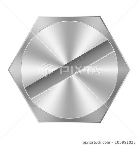 Metal screw head. Construction hardware. Tool for building and repairs. Vector element construction industry. Vector illustration 103951025