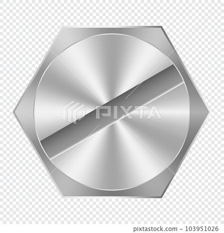 Metal screw head. Construction hardware. Tool for building and repairs. Vector element construction industry. Vector illustration 103951026