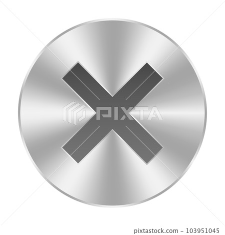 Metal screw head. Construction hardware. Tool for building and repairs. Vector element construction industry. Vector illustration 103951045