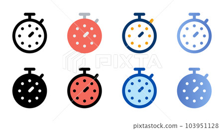Countdown icons in different style. Countdown icons. Different style icons set. Vector illustration 103951128