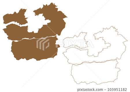 Klagenfurt-Land district (Republic of Austria or Osterreich, Carinthia or Karnten state) map vector illustration, scribble sketch Bezirk Klagenfurt Land map Klagenfurt-Land district (Republic of Austria or Osterreich, Carinthia or Karnten state) map vector illustration, scribble sketch Bezirk Klagenfurt Land map 103951182