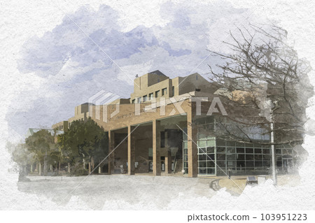 Watercolor style Okayama Prefectural University Student Hall Soja City, Okayama Prefecture 103951223