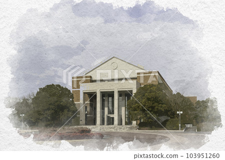 水彩風格 岡山縣立大學禮堂 岡山縣總社市 103951260