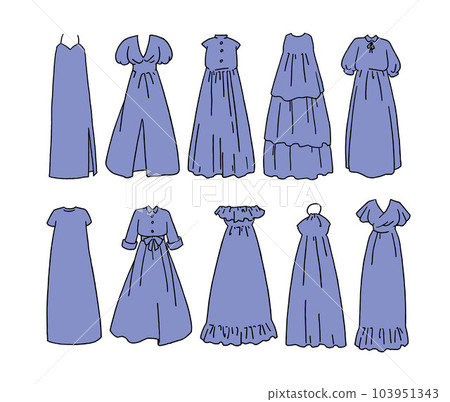 藍色連衣裙插圖集 藍色連衣裙插圖集 103951343