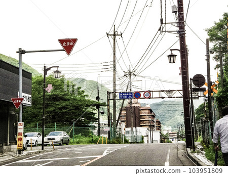 Road along the railroad track 103951809