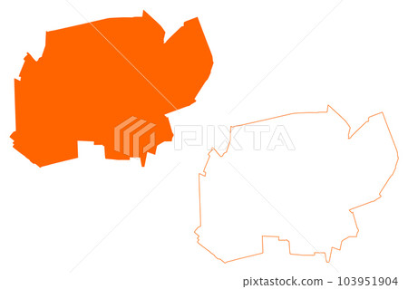 Alphen aan den Rijn city and municipality (Kingdom of the Netherlands, Holland, South Holland or Zuid-Holland province) map vector illustration, scribble sketch map Alphen aan den Rijn city and municipality (Kingdom of the Netherlands, Holland, South Holland or Zuid-Holland province) map vector illustration, scribble sketch map 103951904