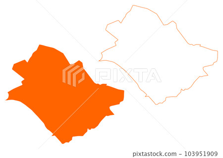 Borne municipality (Kingdom of the Netherlands, Holland, Overijssel or Oaverysel province) map vector illustration, scribble sketch map 103951909