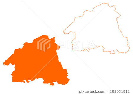 Bronckhorst municipality (Kingdom of the Netherlands, Holland, Gelderland or Guelders province) map vector illustration, scribble sketch Bronckhorst map 103951911