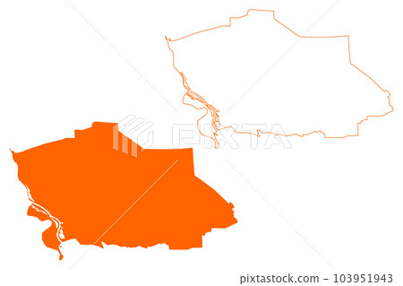 Deventer city and municipality (Kingdom of the Netherlands, Holland, Overijssel or Oaverysel province) map vector illustration, scribble sketch Daeventer map Deventer city and municipality (Kingdom of the Netherlands, Holland, Overijssel or Oaverysel province) map vector illustration, scribble sketch Daeventer map 103951943