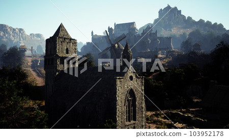 The old Christian church is built of Basalt 103952178