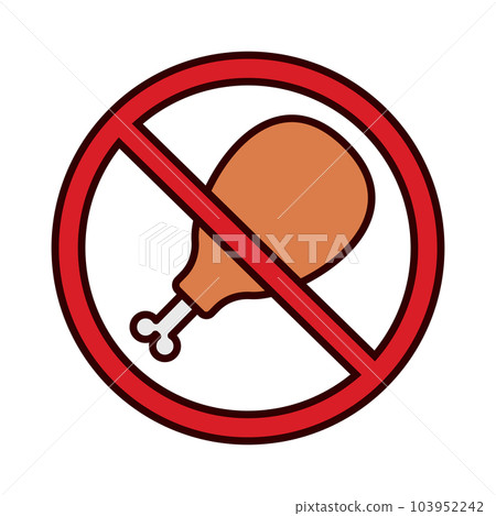 Dietary icon. No meat. fasting. vector. Dietary icon. No meat. fasting. vector. 103952242