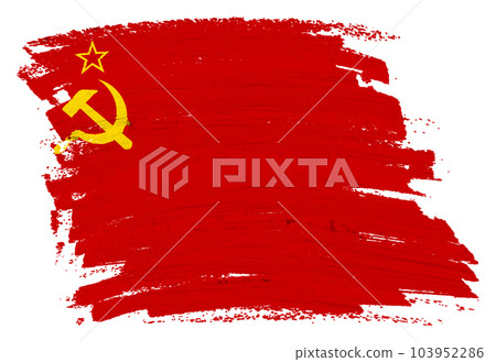 USSR CCCP flag background paint brushstroke 3d illustration with clipping path USSR CCCP flag background paint brushstroke 3d illustration with clipping path 103952286
