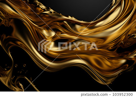 Liquid gold metallic dynamic glossy fluid abstract luxurious