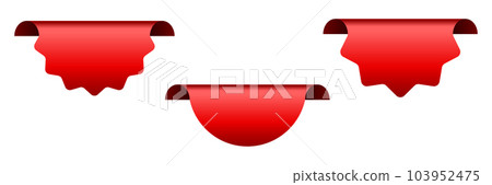 Sale and new label collection set. Red ribbons banner. Glossy silky ribbon. Set of ribbon. Shopping tags. Sale icons. Vector illustration 103952475