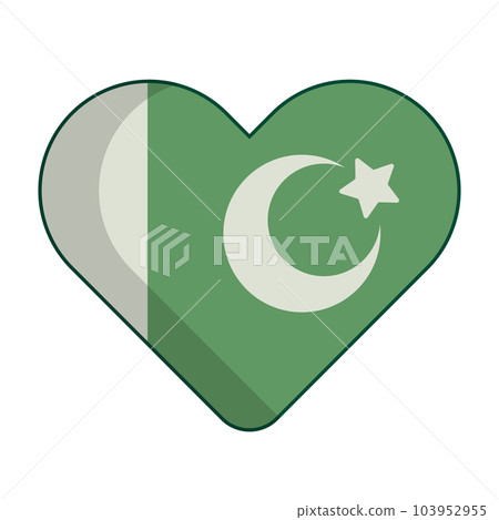 Heart shaped Pakistan flag icon. Pakistani patriotism. vector. 103952955