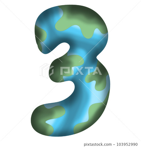 Numbers with earth pattern Numbers with earth pattern 103952990