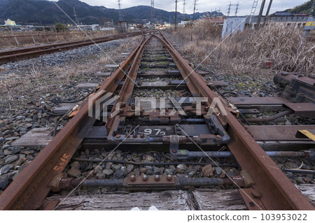 Railroad crossing, Mine line, local line, diesel car, Asa station, Mine Railroad crossing, Mine line, local line, diesel car, Asa station, Mine 103953022