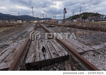 Railroad crossing, Mine line, local line, diesel car, Asa station, Mine 103953024