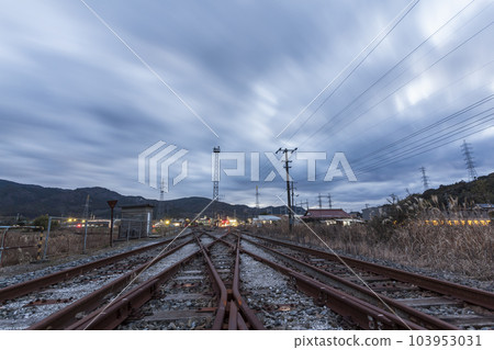 Railroad crossing, Mine line, local line, diesel car, Asa station, Mine Railroad crossing, Mine line, local line, diesel car, Asa station, Mine 103953031