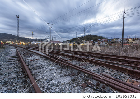 Railroad crossing, Mine line, local line, diesel car, Asa station, Mine Railroad crossing, Mine line, local line, diesel car, Asa station, Mine 103953032