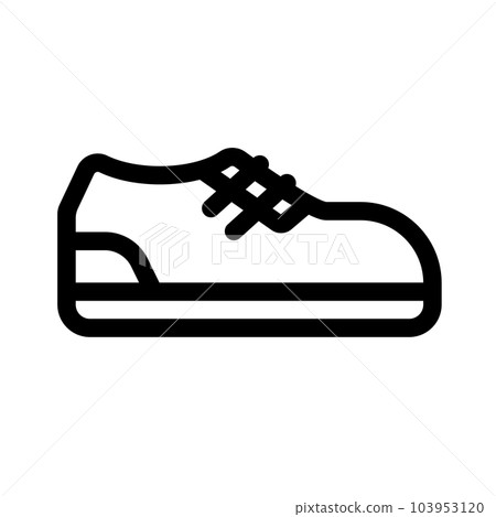 Simple shoe icon with laces. sneakers. vector. Simple shoe icon with laces. sneakers. vector. 103953120
