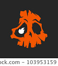 Orange ork skull icon. Modern logo concept Orange ork skull icon. Modern logo concept 103953159